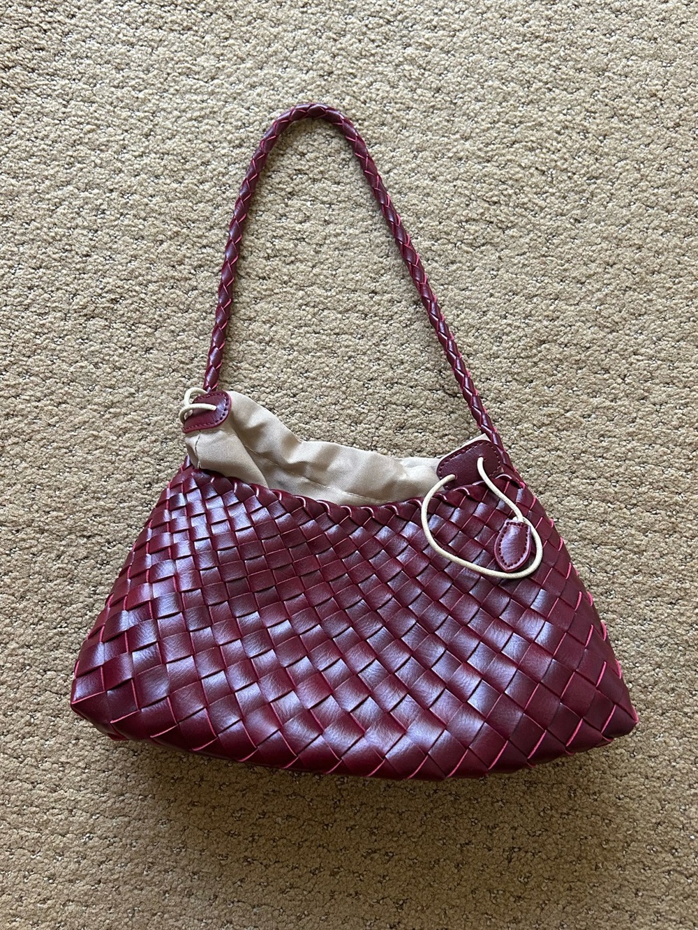 New maroon woven bag 😎